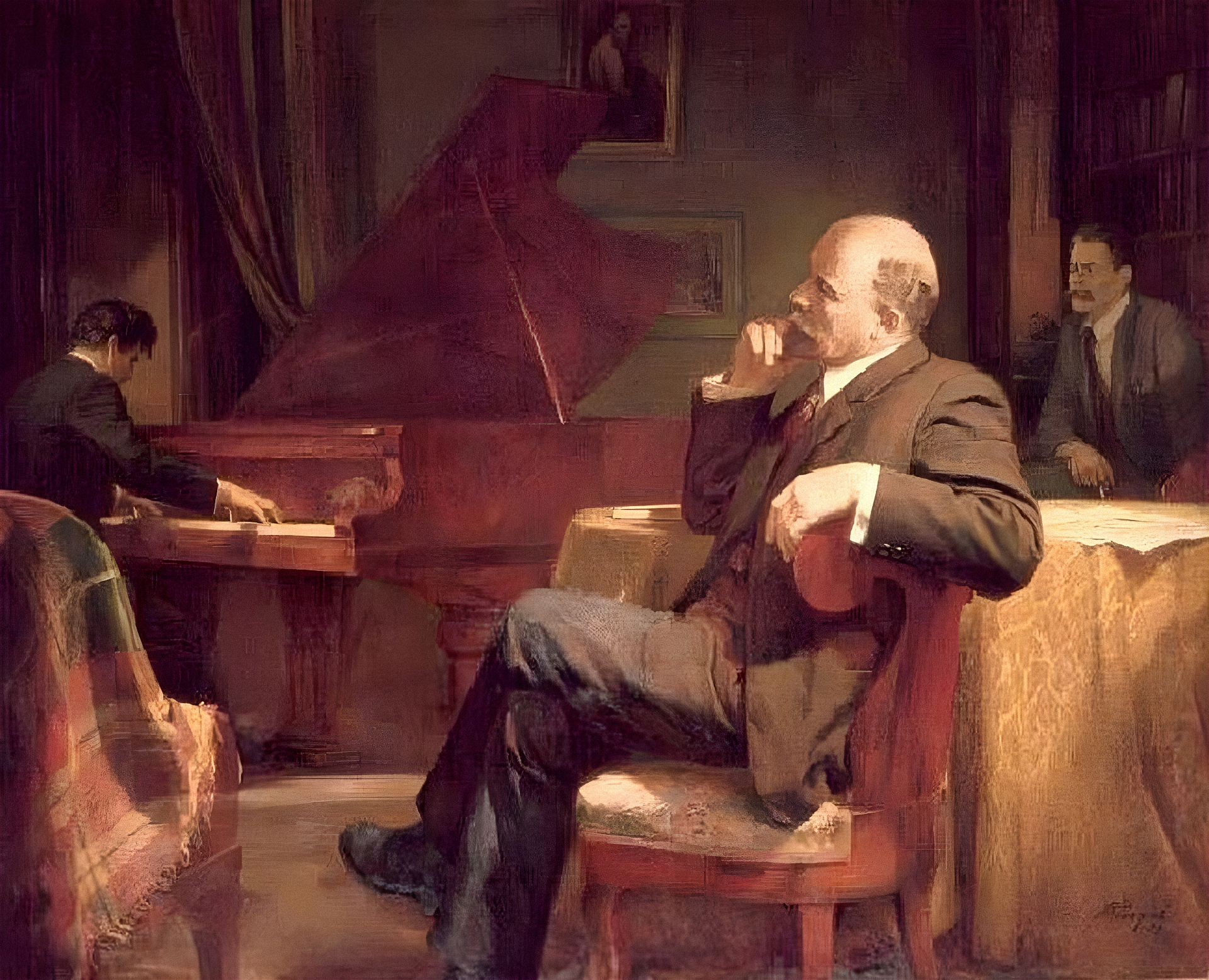 Ленин и Горький слушают иузыку